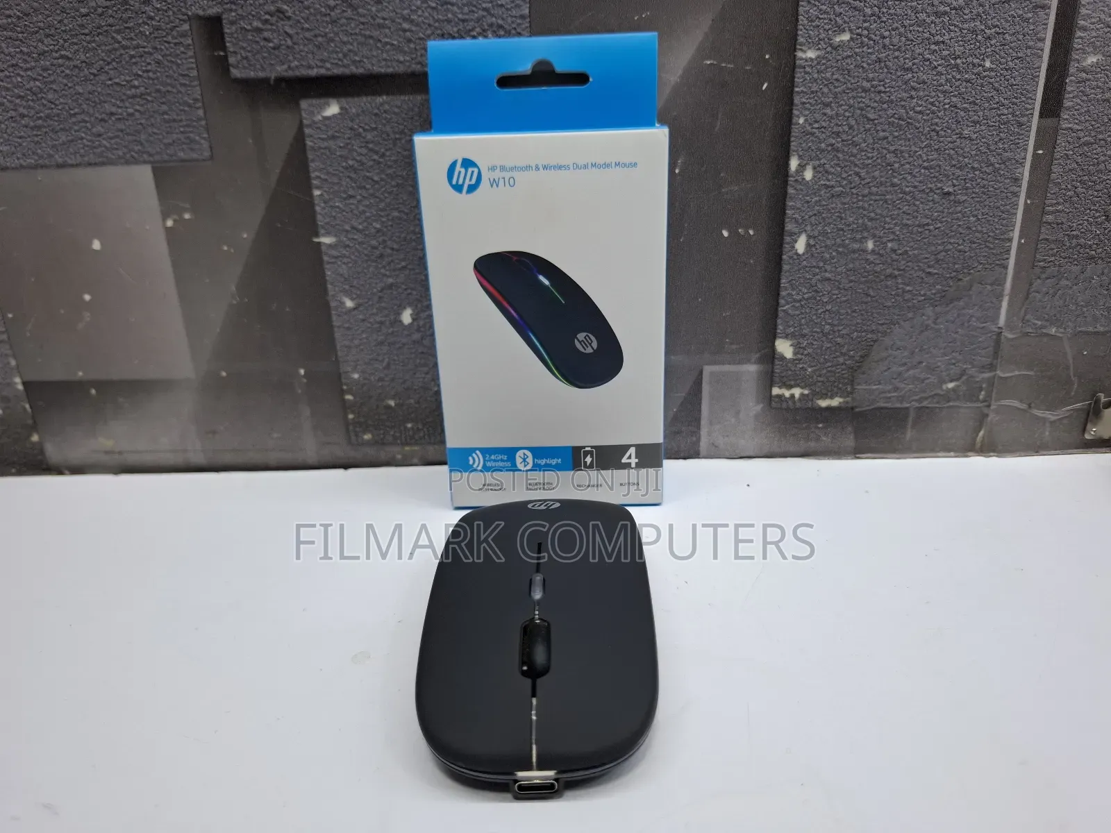 Hp Bluetooth And Wireless Dual Model Mouse W10 Rechargeable Mouse