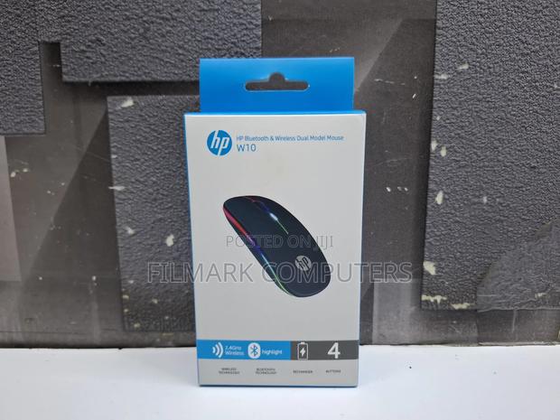 Hp Bluetooth And Wireless Dual Model Mouse W10 Rechargeable Mouse - thumbnail 2
