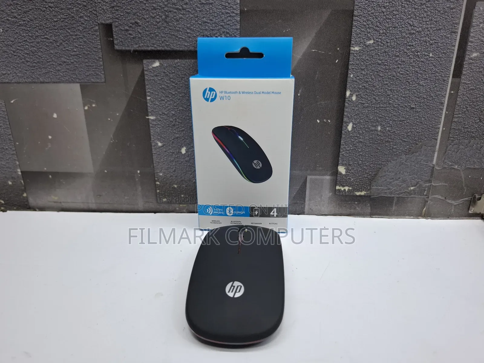 Hp Bluetooth And Wireless Dual Model Mouse W10 Rechargeable Mouse