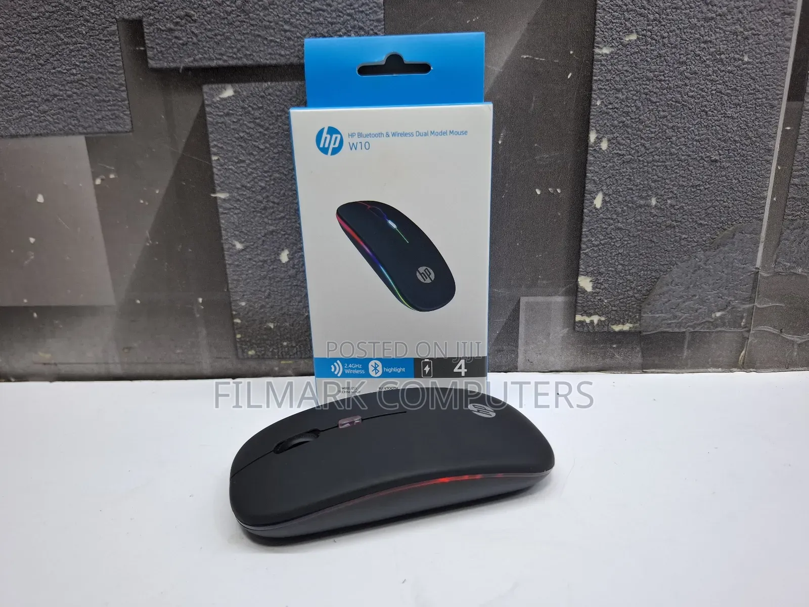 Hp Bluetooth And Wireless Dual Model Mouse W10 Rechargeable Mouse