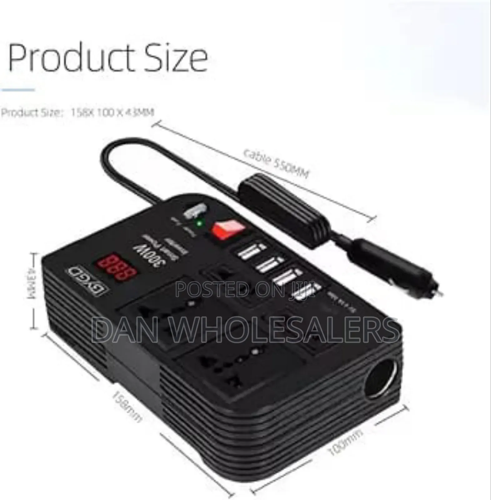 Car Power Inverter 
*Dc 12v to 220v Ac Converter