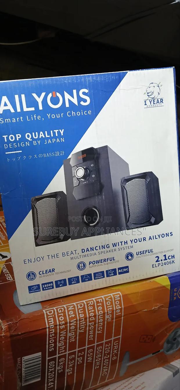 Ailyons 2.1 Channel Multimedia Bass-Enhanced Sound System