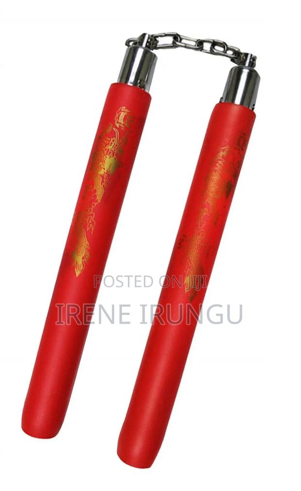 Red Nunchaku Sticks $$ Red Nunchaku Sticks