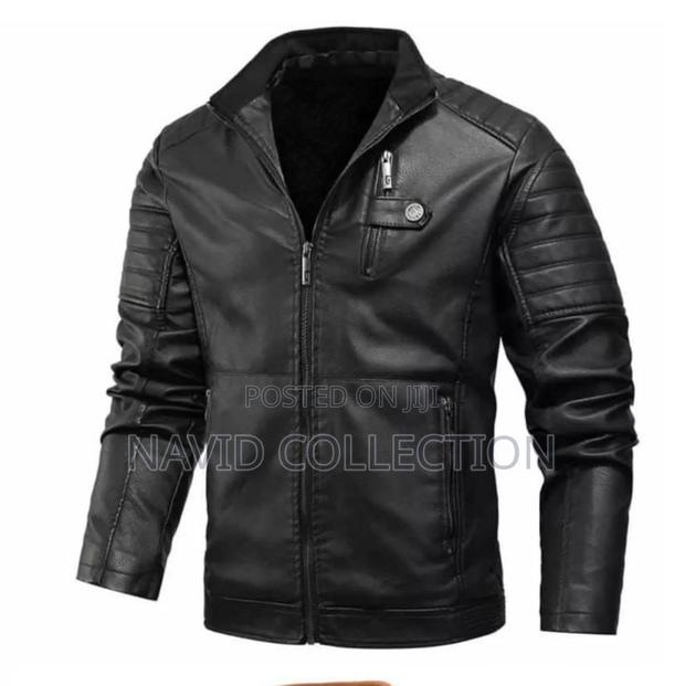 Black Warm Leather Jacket - thumbnail 2