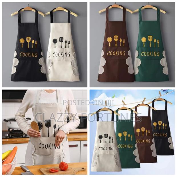 3 PCS Set Kitchen Apron Wit Hand Wipe Pockets Waterproof Oil Proof