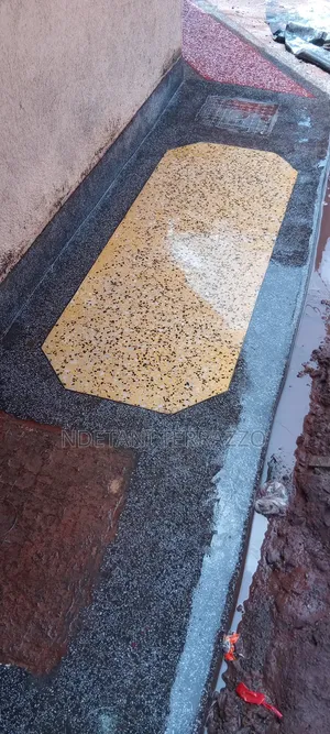 Cream and Black Terrazzo