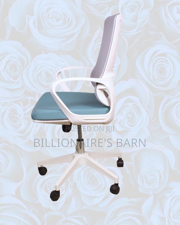 White Ergonomic Work Chair • Easy Adjustments, Cool Mesh Backrest - thumbnail 3