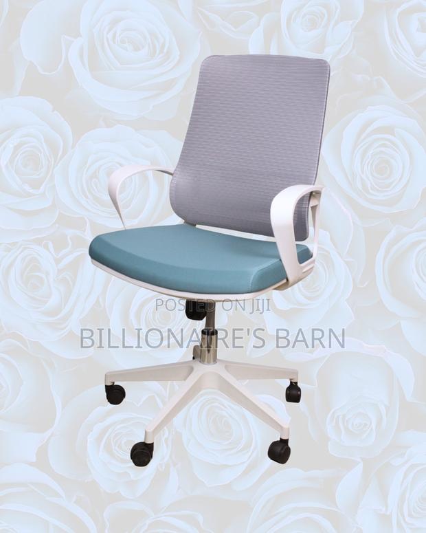 White Ergonomic Work Chair • Easy Adjustments, Cool Mesh Backrest - thumbnail 4