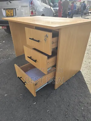 Office Desk With Three Locakble Pedestal Drawers