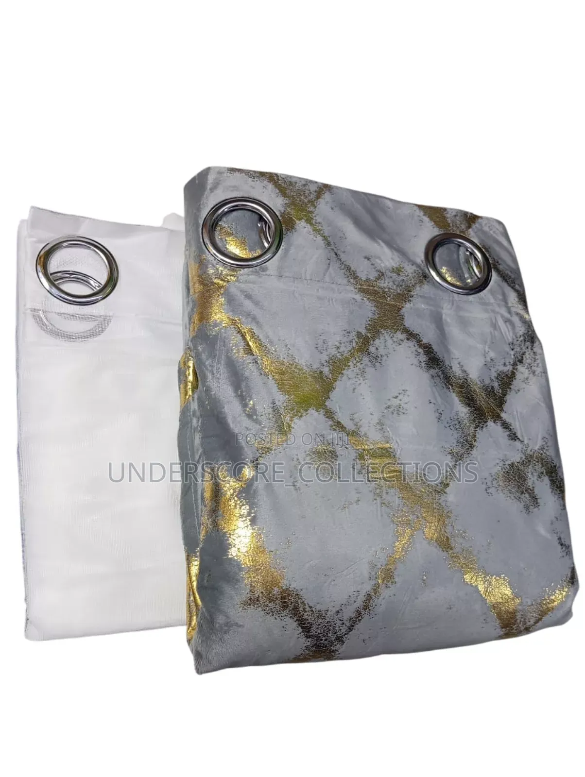 3pc Diamond Print Velvet Curtains