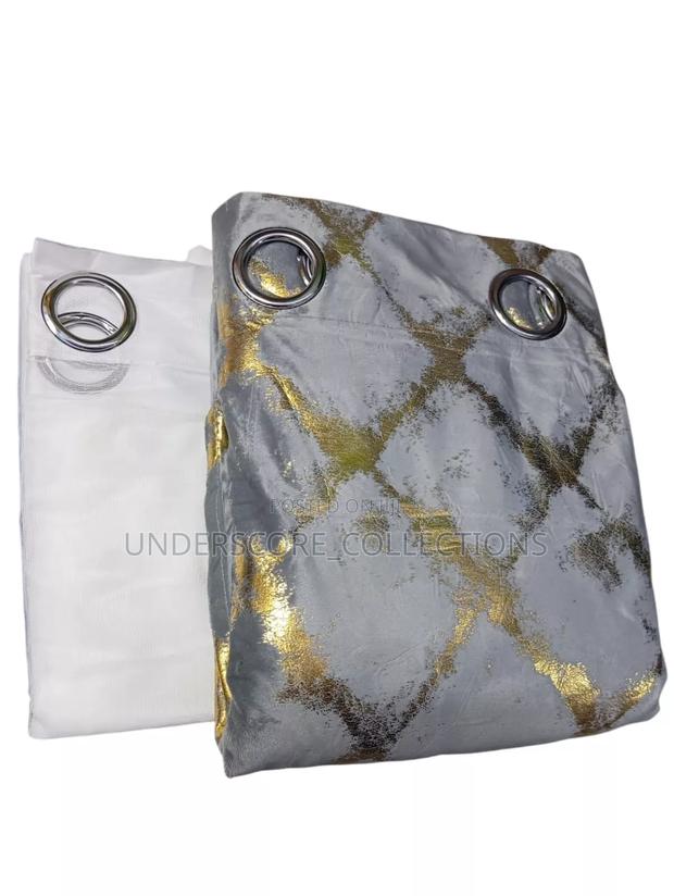 3pc Diamond Print Velvet Curtains