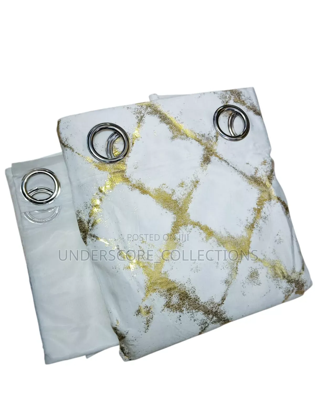 3pc Diamond Print Velvet Curtains