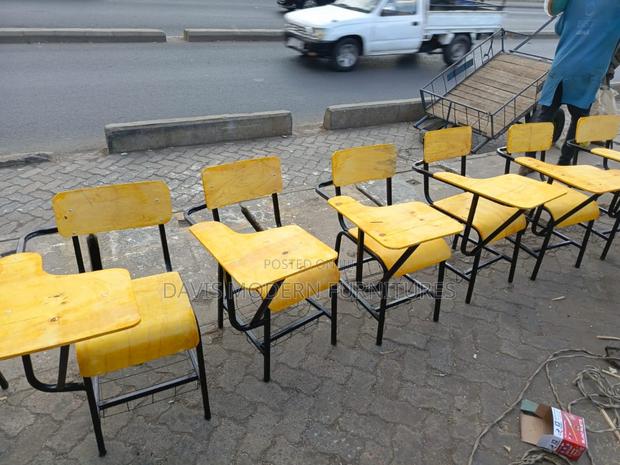 Yellow School Desk Chairs With Metal Frames - main view