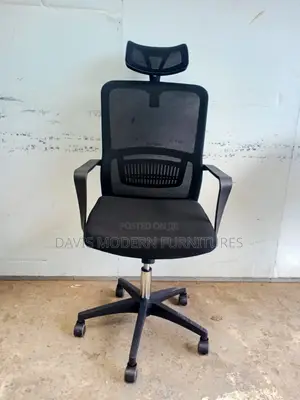 Ergonomic Mesh Office Chair With Headrest – Black
