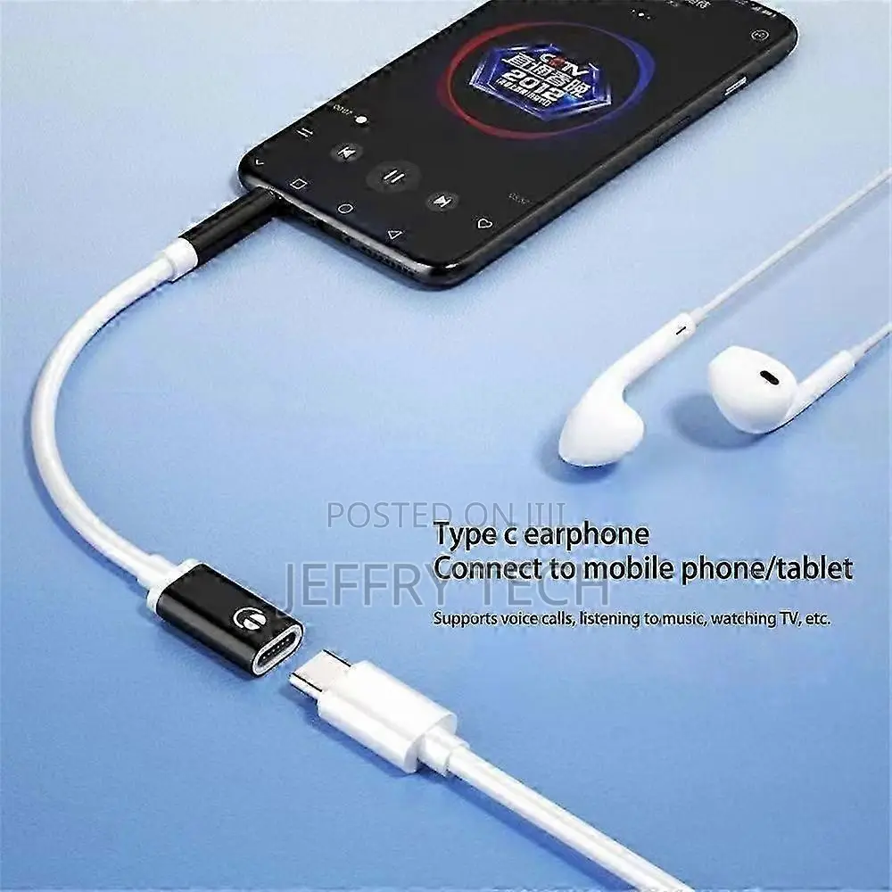 3.5mm Male to Type-C Female Headphone Converter Flat Adapter Analog Ro