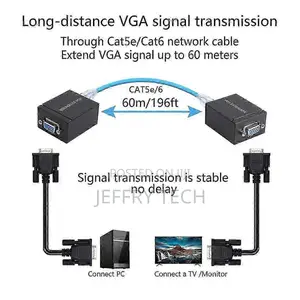 1 Pair Vga Extender 60m Vga to Rj45 Signal Extender Cat5e/6 Lan Ethern