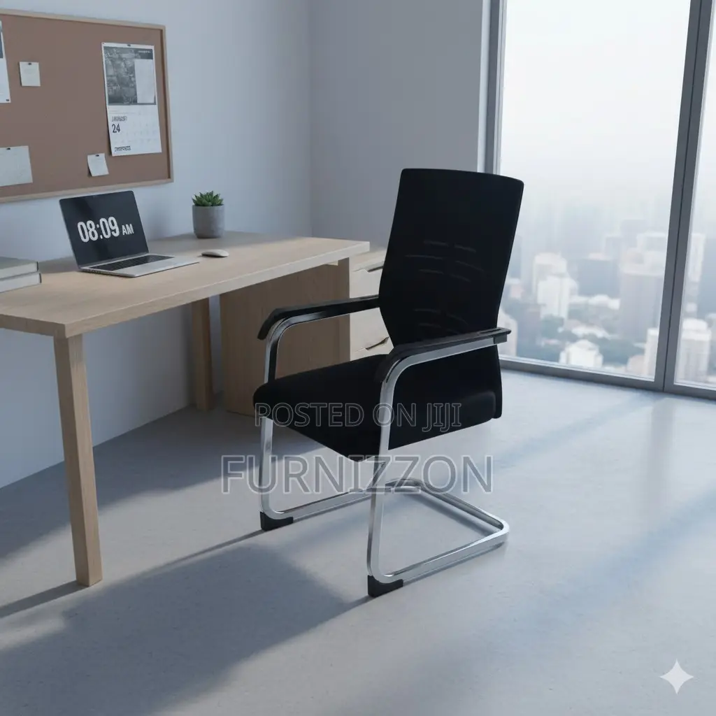 Elegant Mesh Visitor Chair With Strong Chrome Support