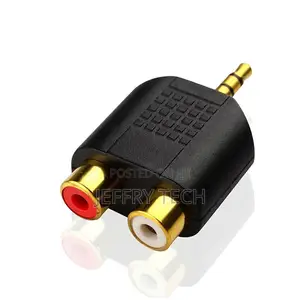 3.5mm Stereo to 2-Rca Male to Female Red+White Adapter Audio Splitter