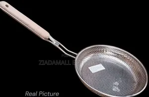 Wood Handle Stainless Steel Oil Grid Strainer – 16 Cm