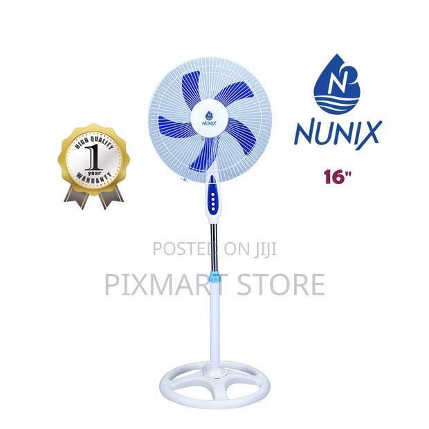 Nunix 16′′ Free Standing Fan – Adjustable Height, Powerful Airflow