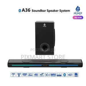 Nunix A36 Soundbar – Powerful Home Audio With Bluetooth Subwoofer
