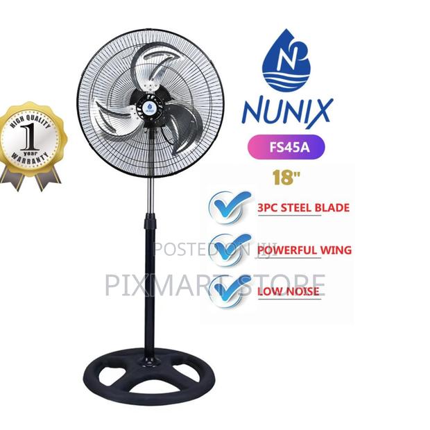 Nunix 18-Inch Stand Fan, Steel Blade Cooling Fan for Home Office