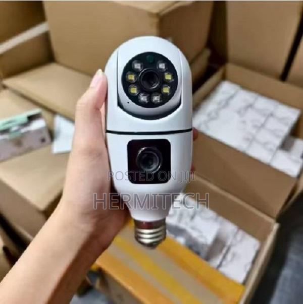 Dual Lens Bulb Camera Wifi 1080p 360 Degree Panoramic Outdoor