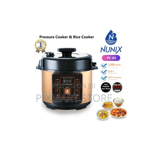 Nunix Pc-03 Electric Pressure Cooker – 6-L -Function Smart Cooker
