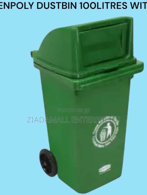 Waste Bin 100 Litres Extra-Large Swing Bin With Easy-Move Wheels