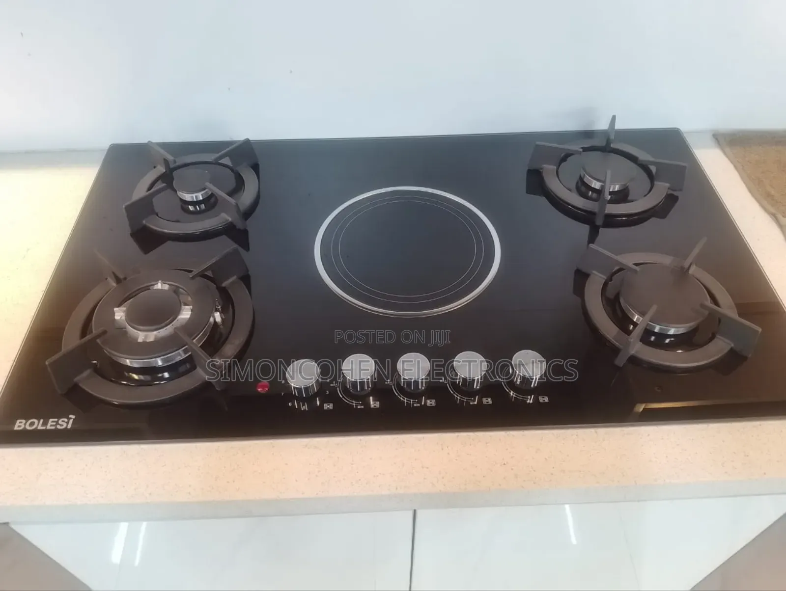 90cm Bolesi Hob 4 Gas Burners +1 Infrared Electric With Gas Sensor