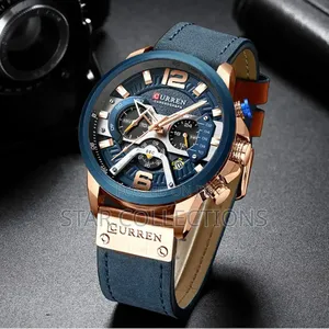 Blue Pure Leather Curren Watch for Men