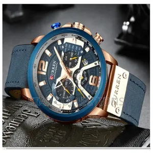 Blue Pure Leather Curren Watch for Men