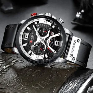 Black Curren Pure Leather Watch