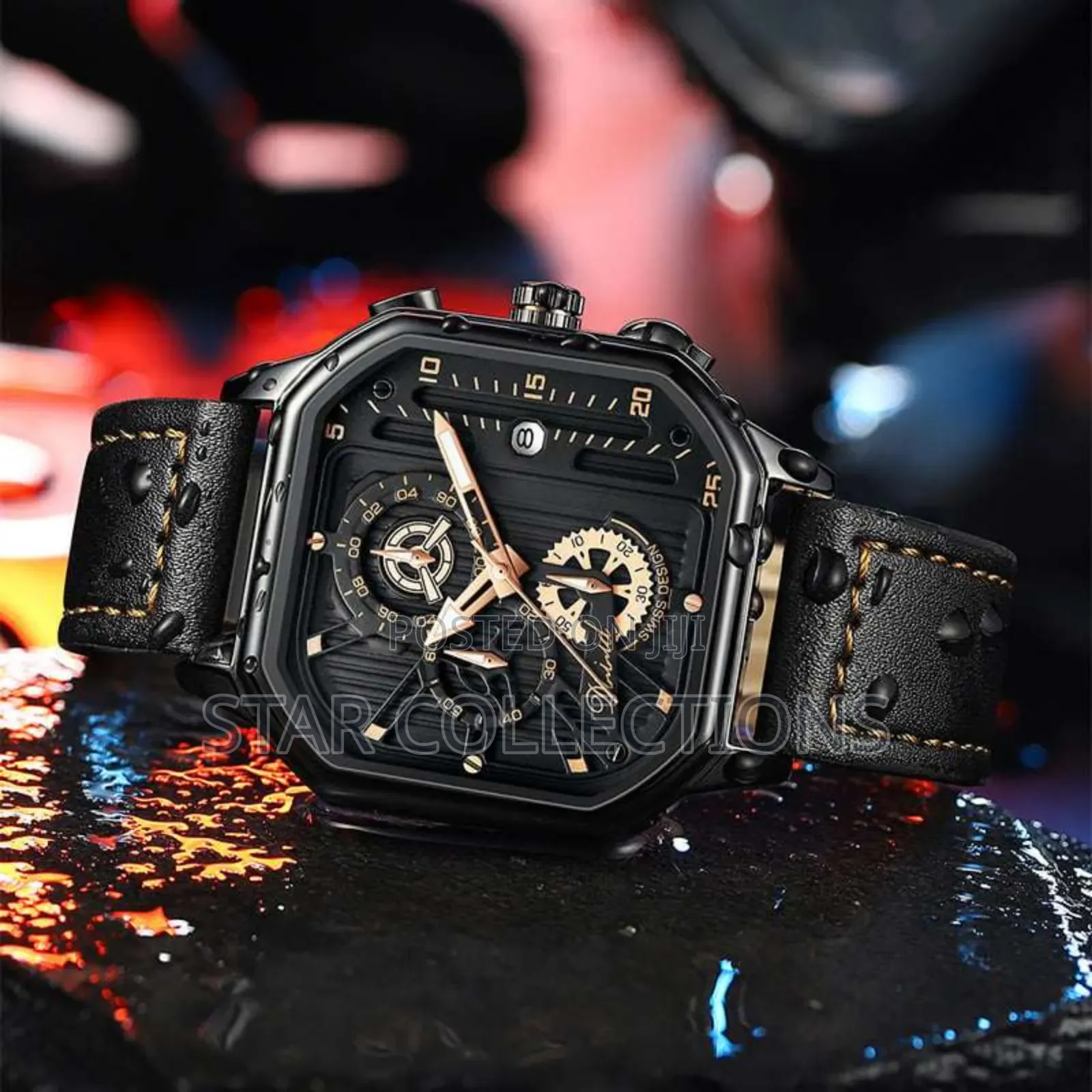 Pure Leather Water Resistant Watch for Men