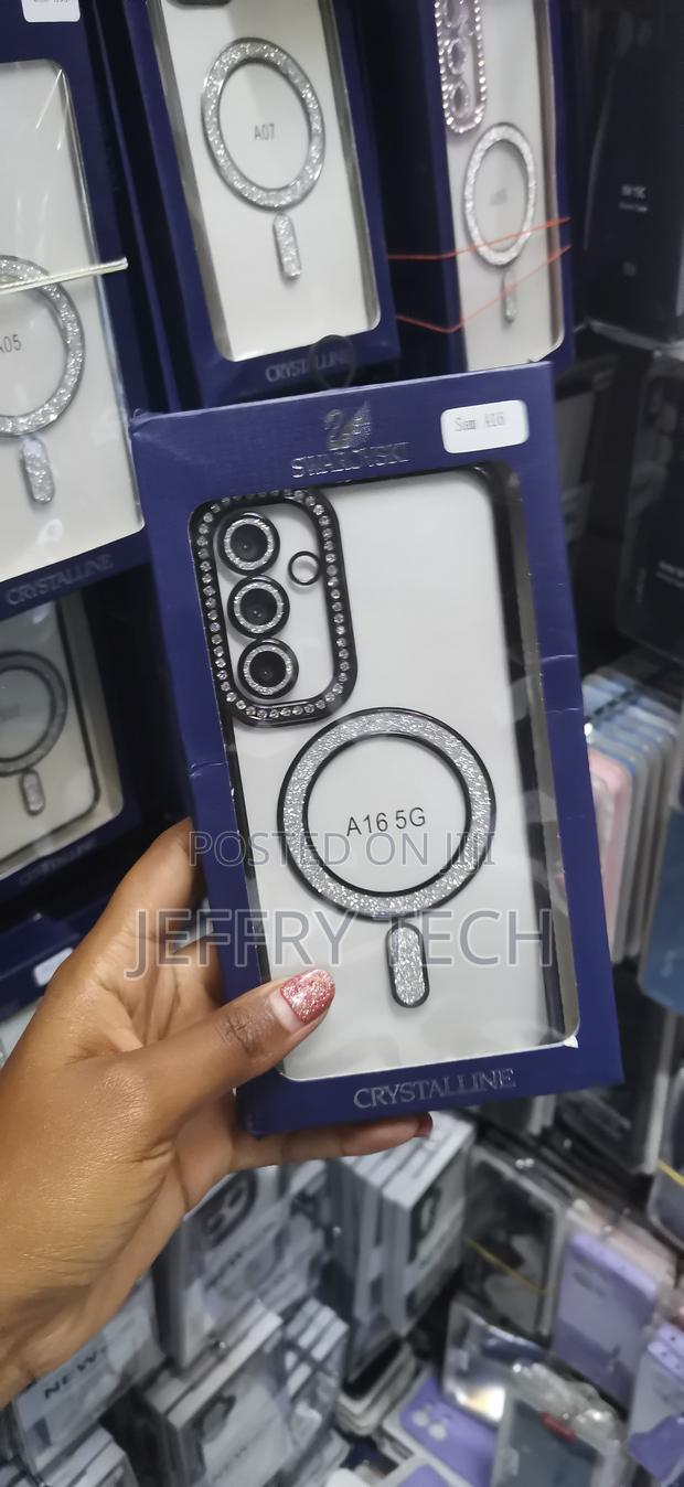 Noir Samsung Galaxy A16 5g Magnetic Glitter Case,Luxury Bling - thumbnail 3