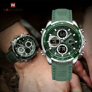 Naviforce Pure Leather Green Watch for Men