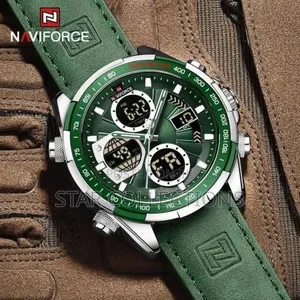 Naviforce Pure Leather Green Watch for Men