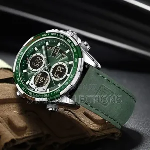 Naviforce Pure Leather Green Watch for Men