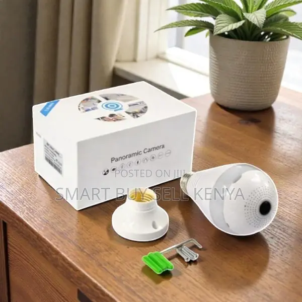 Panoramic 1080p Wifi Bulb Camera With Ir Night Vision Ai Tracking