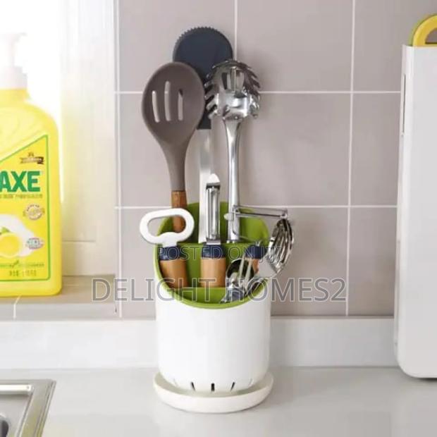 Cutlery Drainer and Organizer With Safe Knife Slot_dav