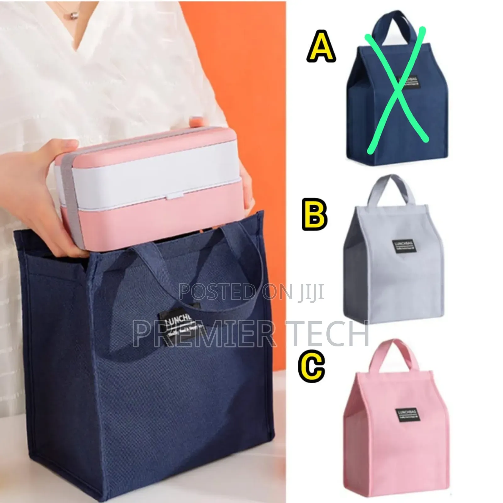 Bento Fashion Insulated Lunch Bag Large Capacity