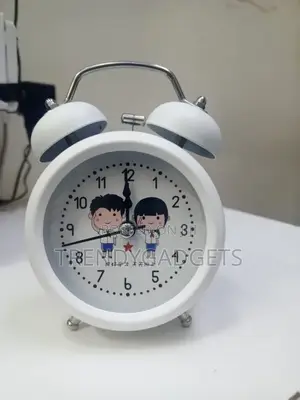 Cartoon Twin Bell Alarm Clock for Kids Students