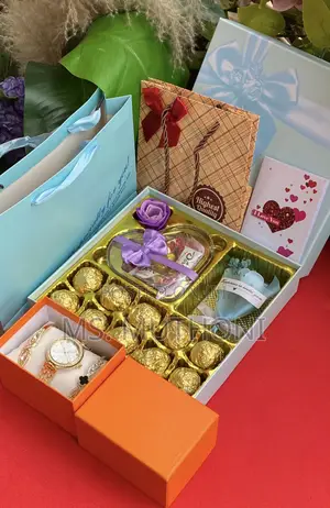 Assortment of Chocolates,Wrist Watch , Teddy Bear Valentines Gift Set