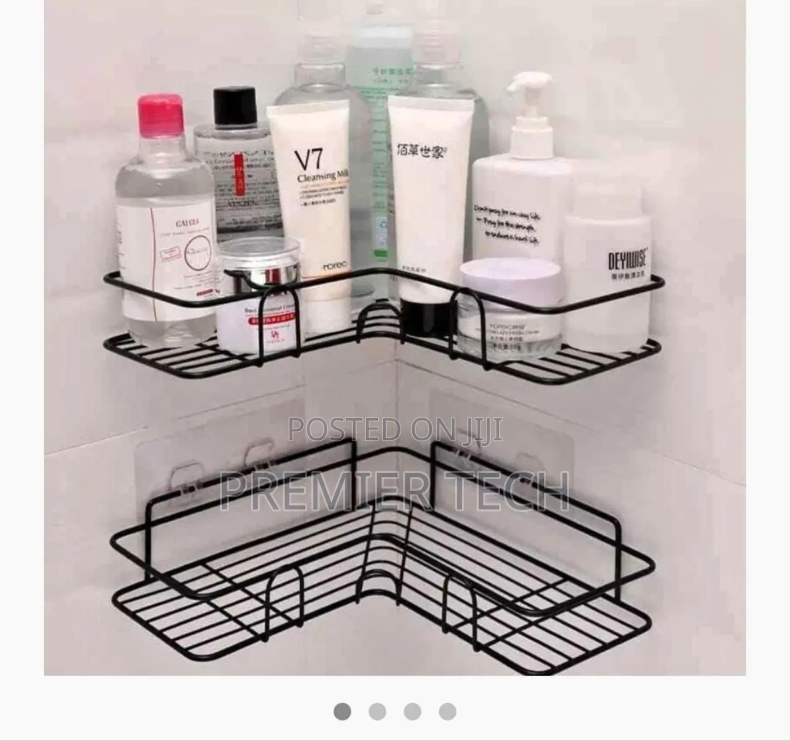 * Mettalic Corner Triangular Bathroom Organizer, Corner Shower Caddy