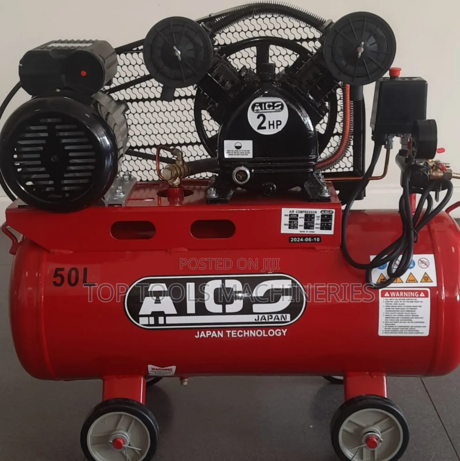 Aico Japan 50l Air Compressor Double Piston Belt Driven