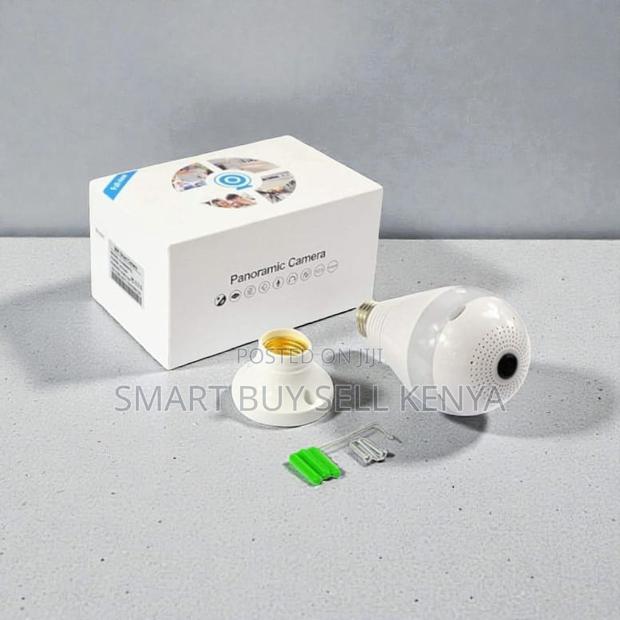 Full Hd 1080p Wifi Bulb Camera With 360° Panoramic View Easy Install