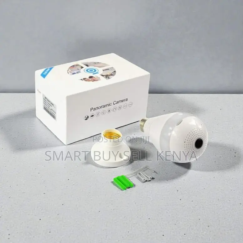Full Hd 1080p Wifi Bulb Camera With 360° Panoramic View Easy Install