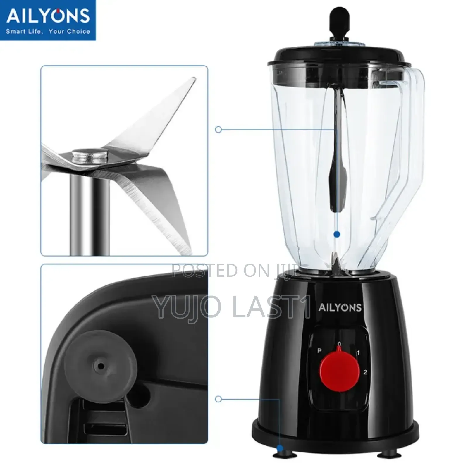 Ailyons Tyb-205 1.5l Stainless Steel Blender With Grinder