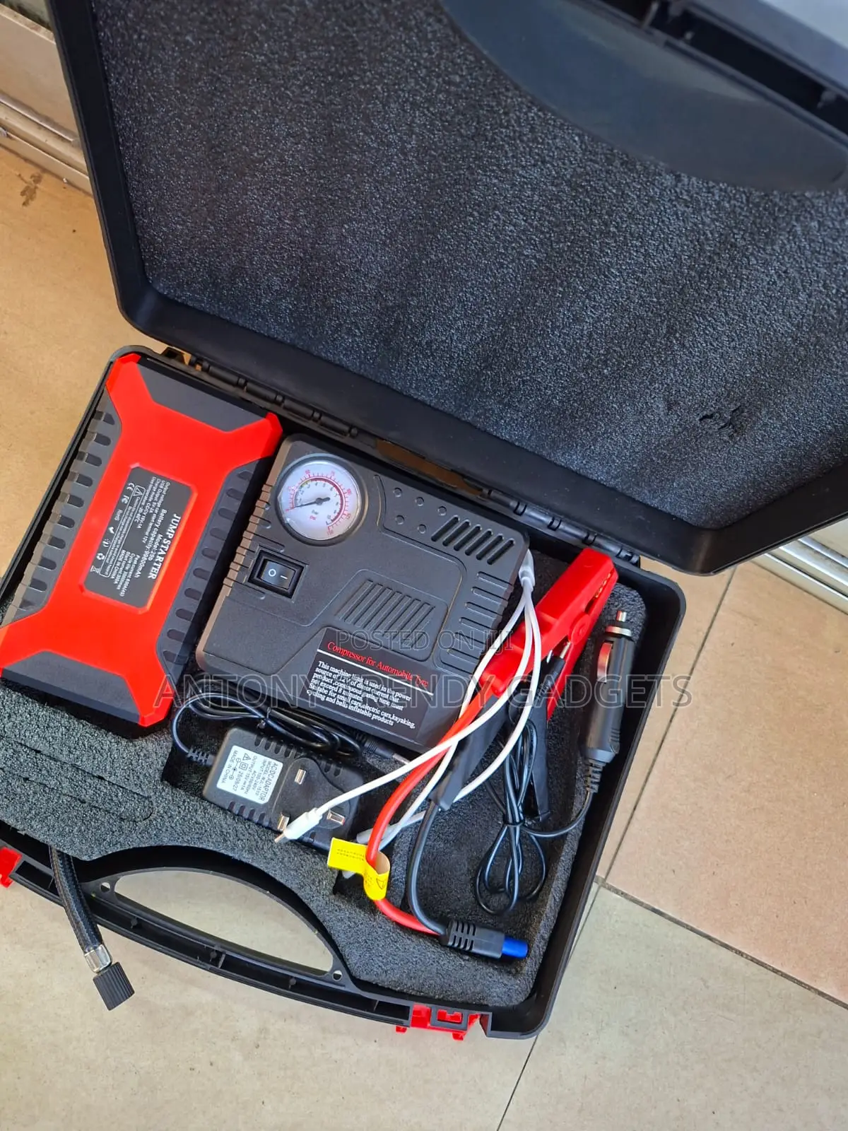 12v Car Battery Jump Starter Kit With Air Compressor