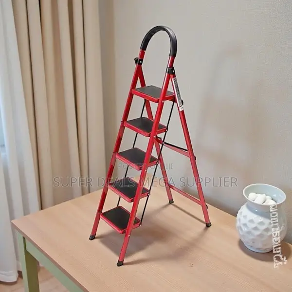 Portable Aluminum Easy Carry Handle 5 Step Ladder Stepladder